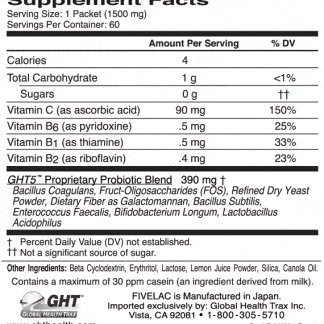 Fivelac Probiotics Ingredients List