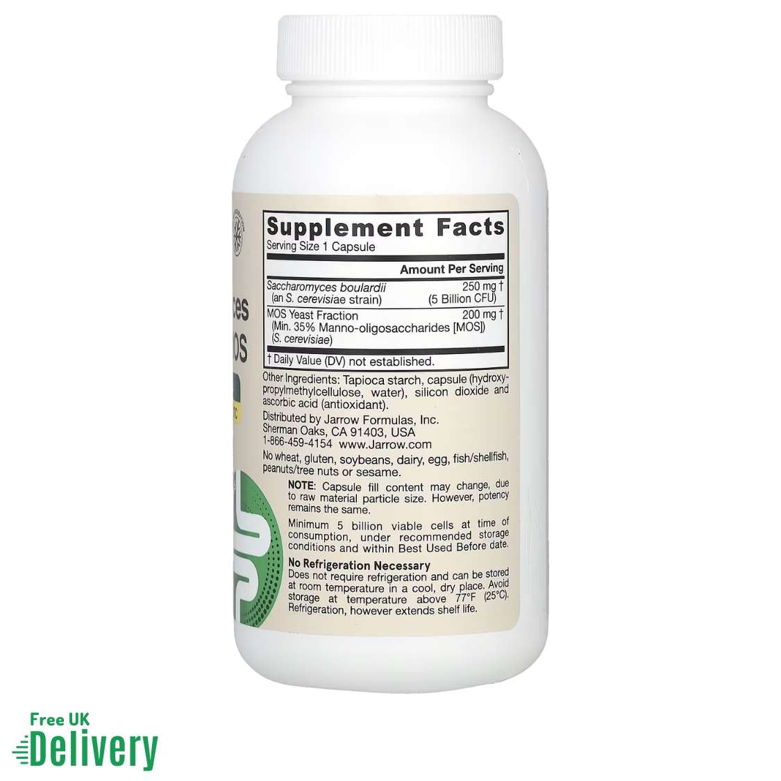 Jarrow Formulas Vegan Saccharomyces Boulardii + MOS, 5 Billion CFU, 90 Veg Caps 2 Jarrow Formulas Vegan Saccharomyces Boulardii + MOS, 5 Billion CFU, 90 Veg Caps - Image 2