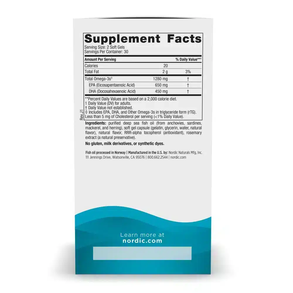 Nordic Naturals Ultimate Omega-D3- 1280mg Lemon - 60 softgels 2 Nordic Naturals Ultimate Omega-D3- 1280mg Lemon - 60 softgels - Image 2