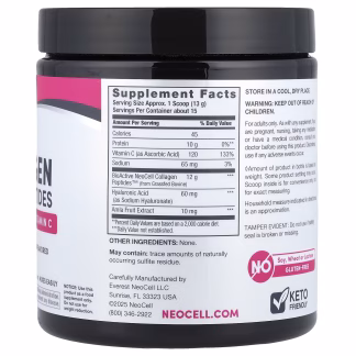 NeoCell Advanced Collagen Peptides with Vitamin C & Hyaluronic Acid, 195 g 3 NeoCell, Advanced Collagen Peptides + Hyaluronic Acid & Vitamin C, Unflavored, 6.9 oz (195 g)4