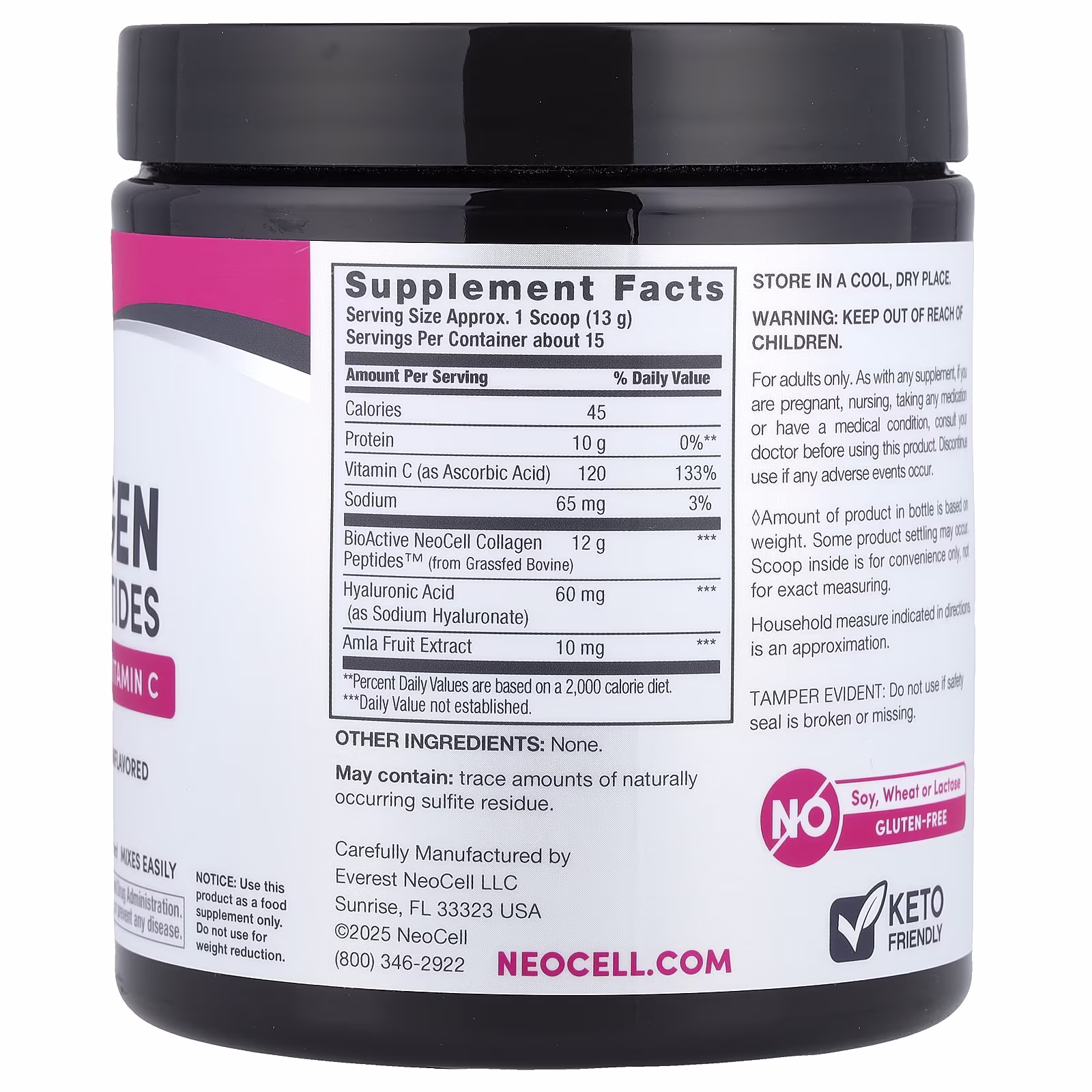 NeoCell Advanced Collagen Peptides with Vitamin C & Hyaluronic Acid, 195 g 2 NeoCell, Advanced Collagen Peptides + Hyaluronic Acid & Vitamin C, Unflavored, 6.9 oz (195 g)4