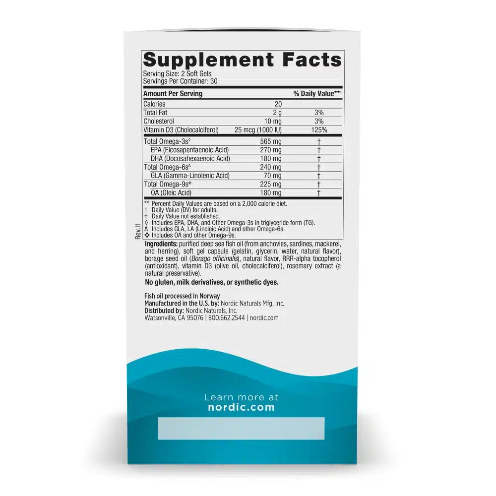 Nordic Naturals Complete Omega-D3 - 565mg Lemon - 60 softgels 2 Nordic Naturals, Complete Omega™-D3, Lemon