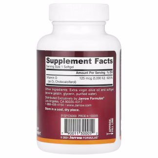 Jarrow Formulas Vitamin D3 - 5000 IU - 100 softgels 3 Jarrow Formulas Vitamin D3 - 5000 IU - 100 softgels