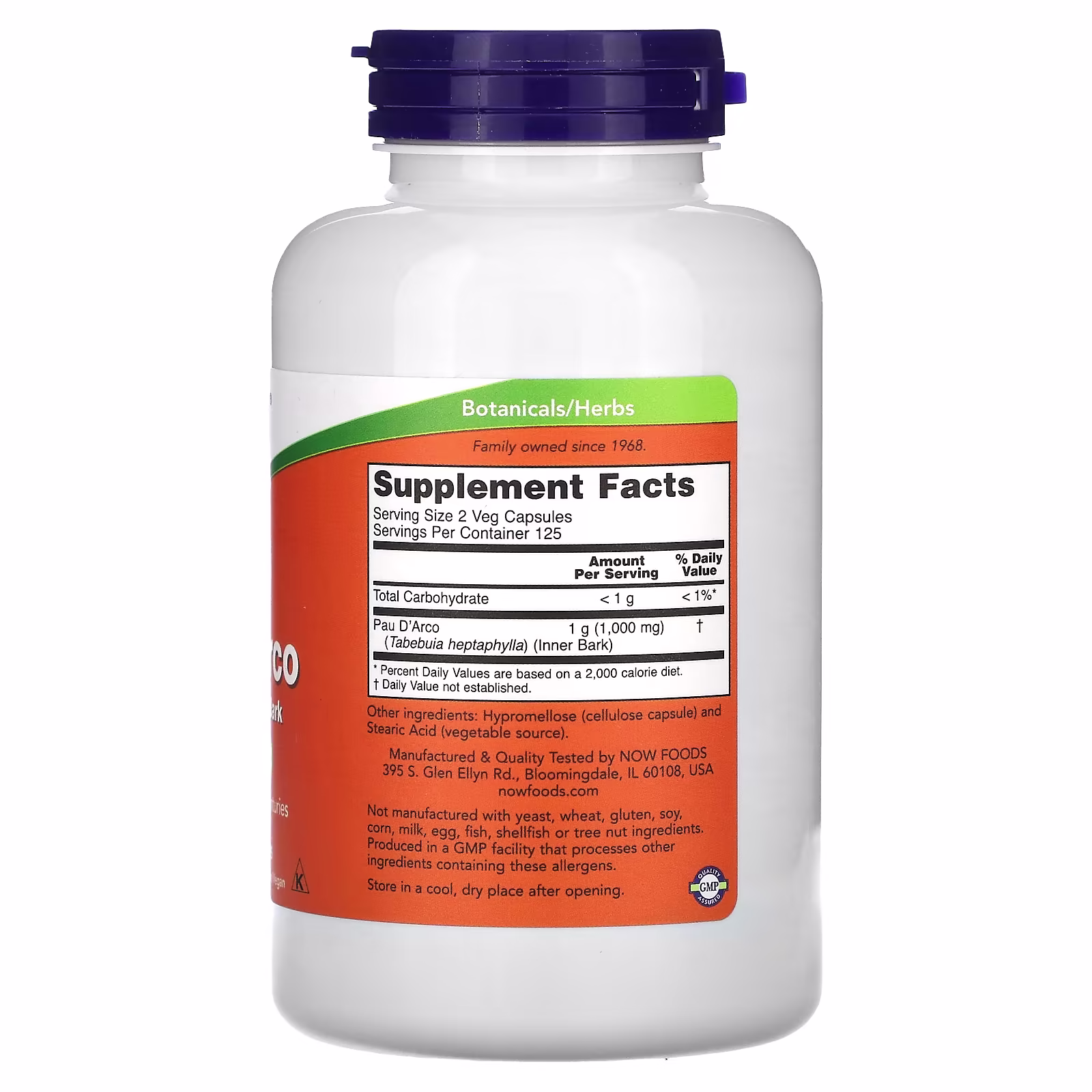 NOW Foods Pau D'Arco - 500mg - 250 vcaps 2 NOW Foods Pau D'Arco - 500mg - 250 vcaps - Image 2