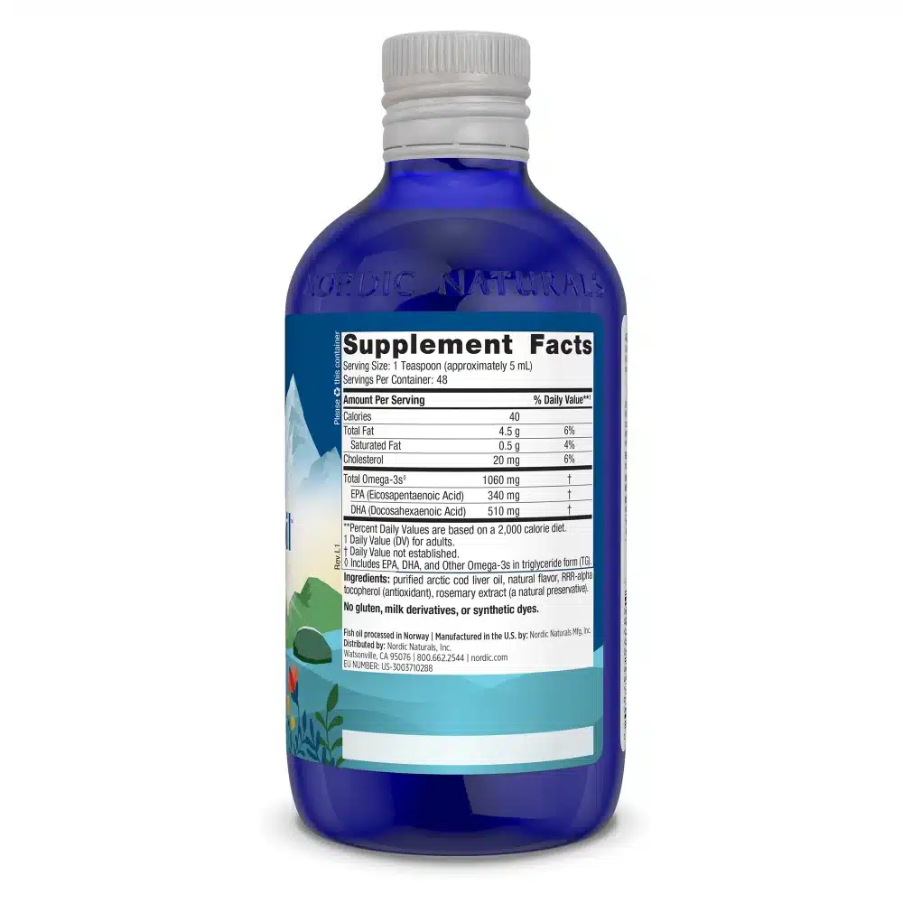 Nordic Naturals Arctic Cod Liver Oil - 1060mg Orange - 237 ml. 2 Nordic Naturals Arctic Cod Liver Oil - 1060mg Orange - 237 ml. - Image 2