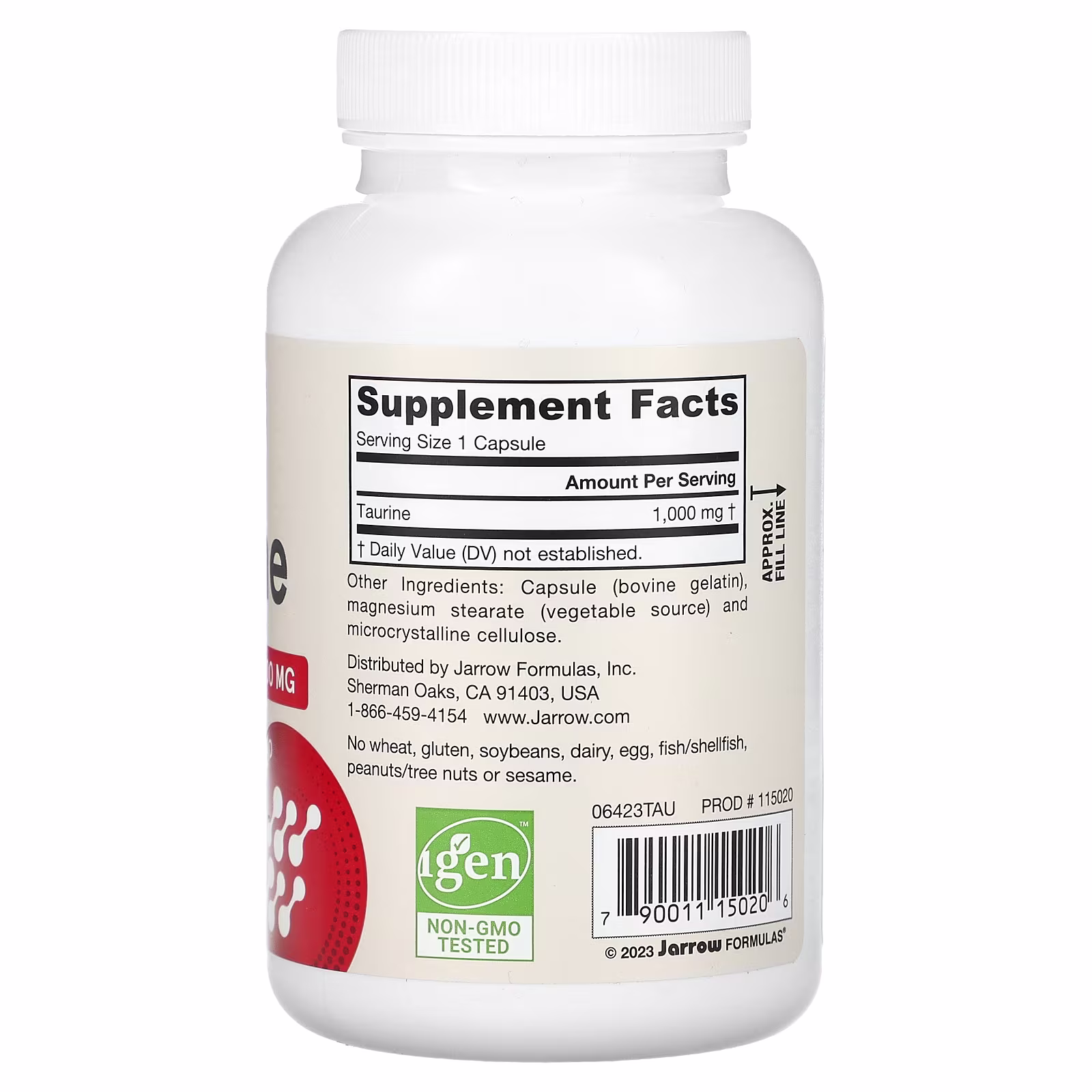 Jarrow Formulas Taurine 1000mg - 100 caps 2 Jarrow Formulas Taurine 1000mg - 100 caps - Image 2