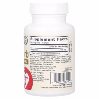 Jarrow Formulas Ubiquinol QH-absorb - 100mg - 60 softgels 3 Jarrow Formulas, Ubiquinol QH-Absorb Ingredients