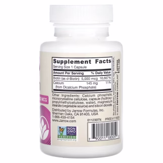 Jarrow Formulas Biotin - 5000mcg - 100 vcaps 3 Jarrow Formulas Biotin - 5000mcg - 100 vcaps - Image 2