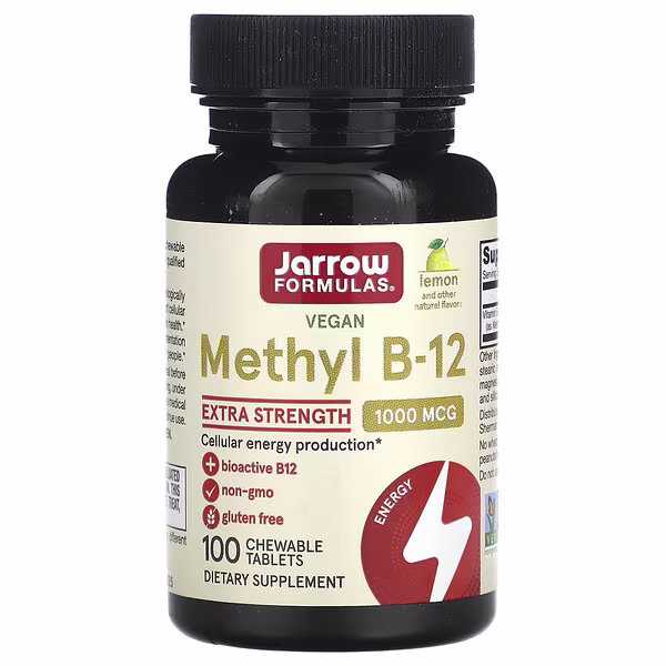 Jarrow Formulas Methyl B-12 - 1000mcg (Lemon) - 100 vegan chewable tabs 1 Jarrow Formulas Methyl B-12 - 1000mcg (Lemon) - 100 vegan chewable tabs