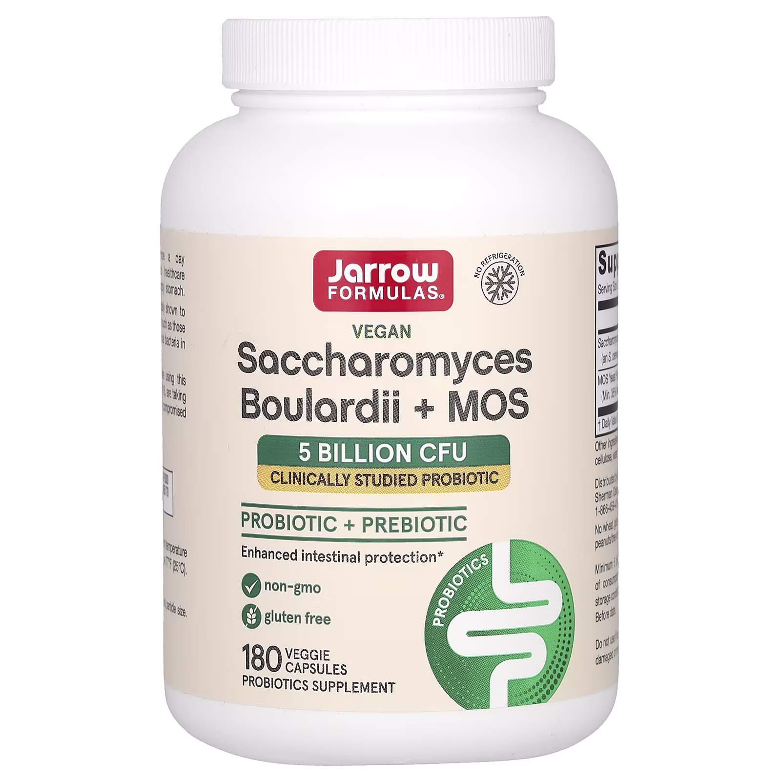 Jarrow Formulas Saccharomyces Boulardii + MOS - 180 vcaps 1 Jarrow Formulas, Vegan Saccharomyces Boulardii 180 vcaps