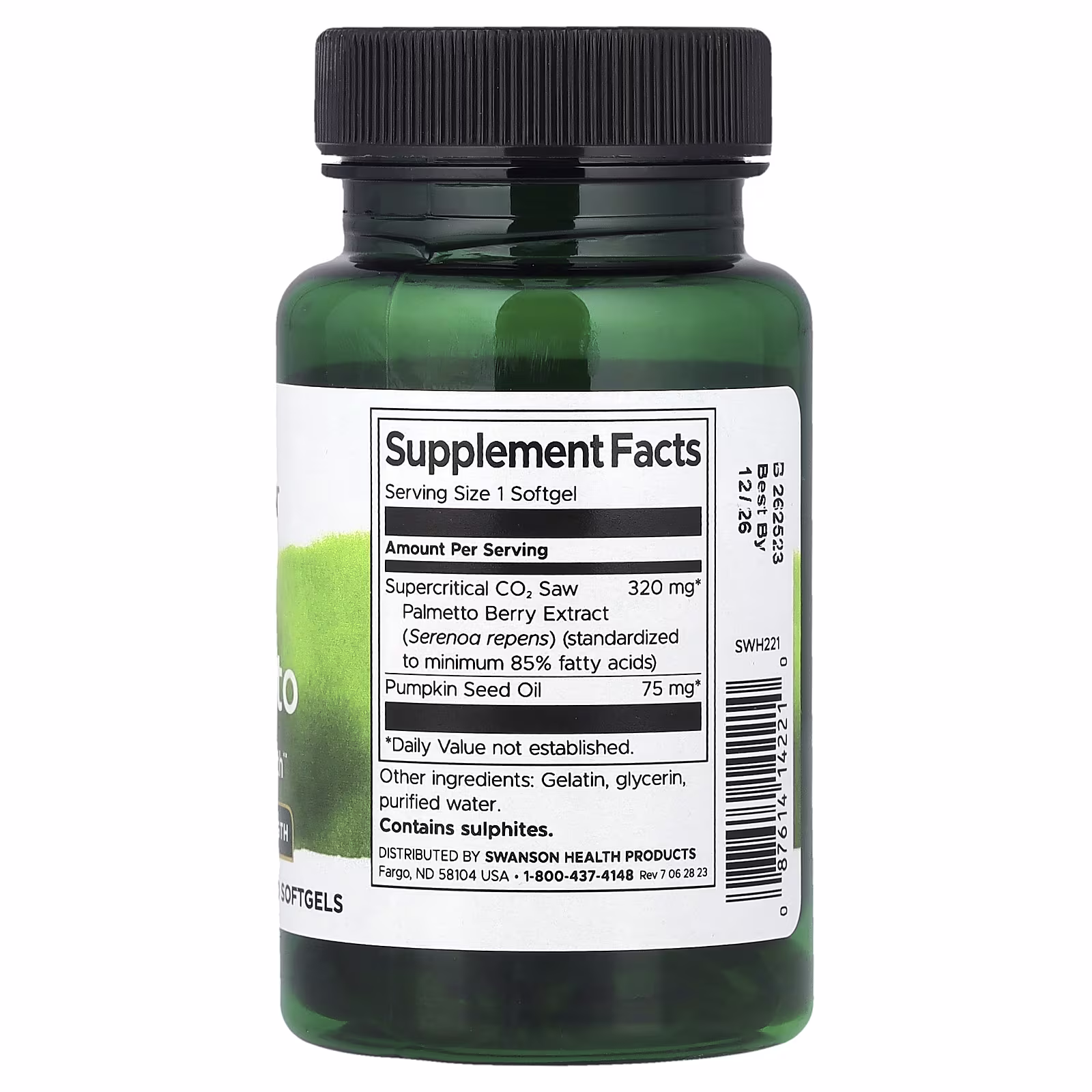 Swanson Saw Palmetto, Maximum Strength - 60 softgels 2 Swanson Saw Palmetto, Maximum Strength - 60 softgels - Image 2