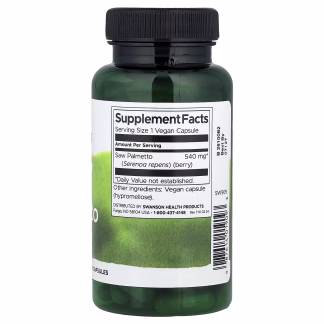 Swanson Saw Palmetto, 540mg - 100 caps 3 swansons sawpalmetto label