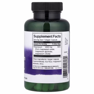 Swanson Triple Magnesium Complex 400mg - 100 Capsules 3 Swanson Triple Magnesium Complex 400mg - 100 Capsules - Image 2