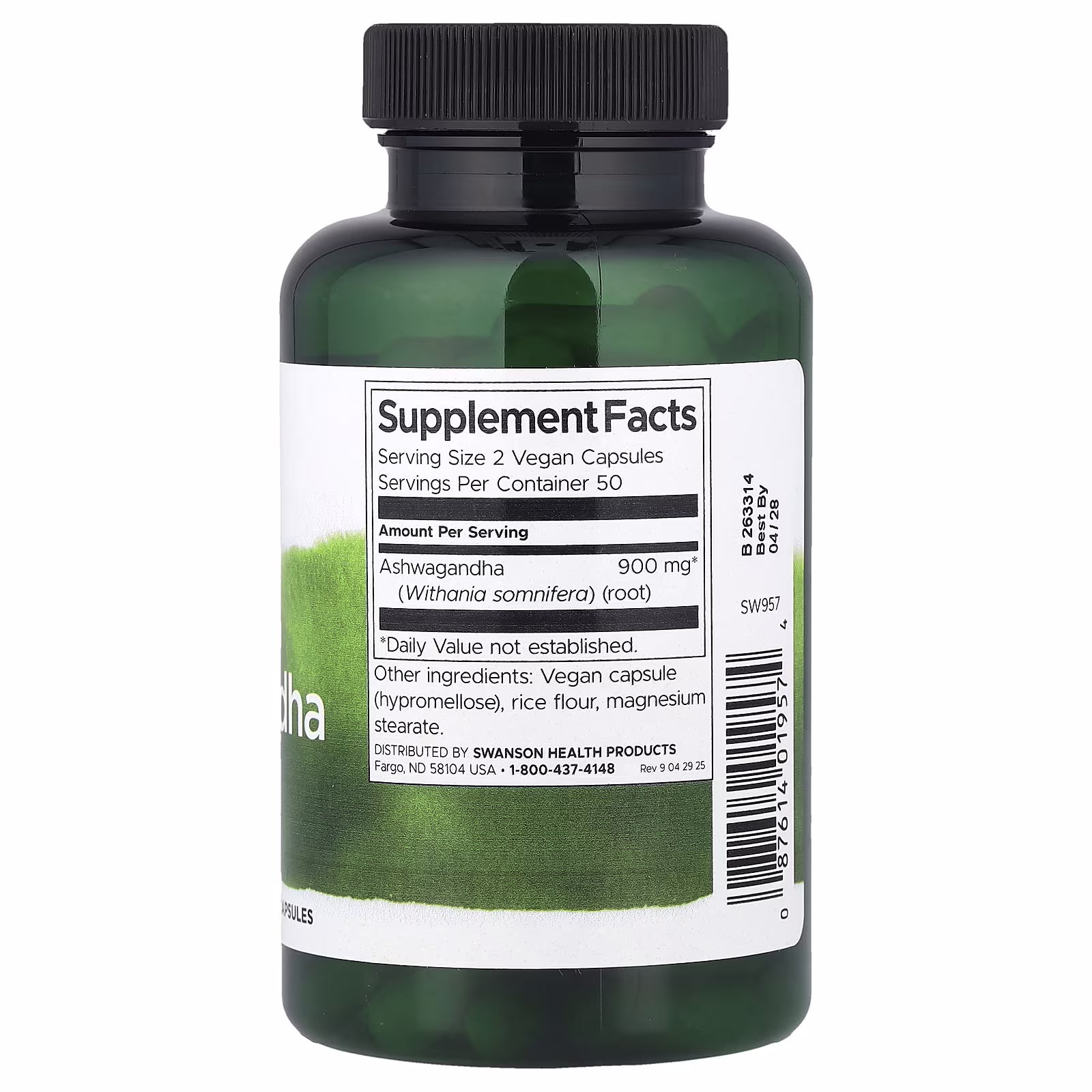 Swanson Full Spectrum Ashwagandha, 450mg - 100 caps 2 Swanson Full Spectrum Ashwagandha, 450mg - 100 caps - Image 2