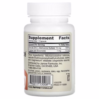 Jarrow Formulas Zinc Balance - 100 VCap 3 Jarrow Formulas, Vegan Zinc Balance, 100 Vegetable Capsule