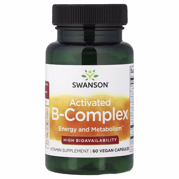 Swanson Vitamins, Vitamin B-Complex, 60 Vegan Capsules 1 Swanson Vitamins, Vitamin B-Complex, 60 Vegan Capsules