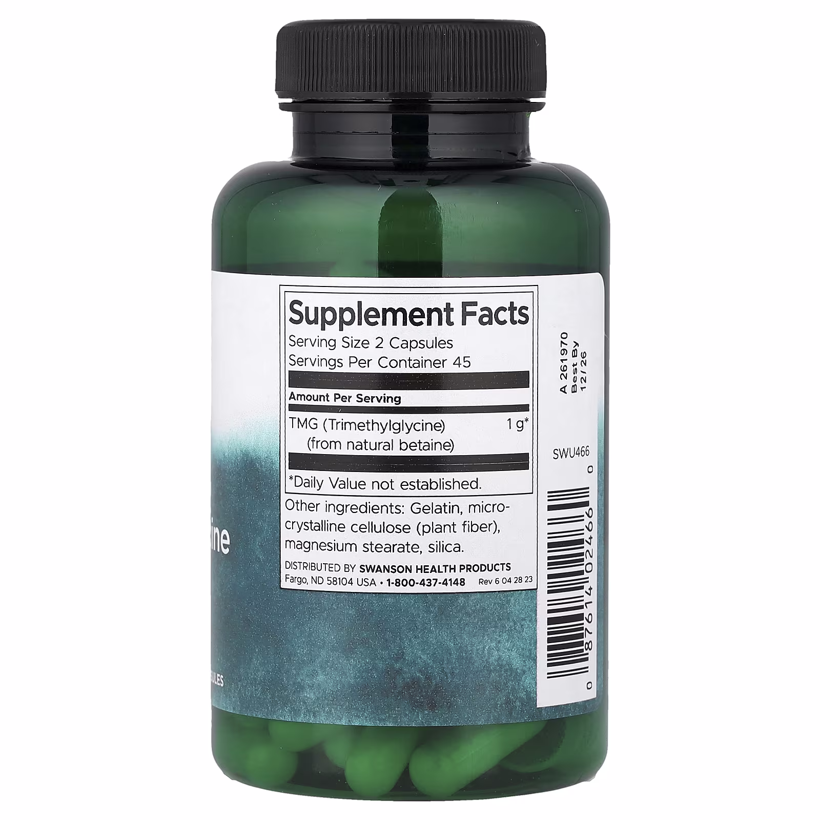 Swanson TMG (Trimethylglycine), 500mg - 90 caps 2 Swanson TMG (Trimethylglycine), 500mg - 90 caps - Image 2