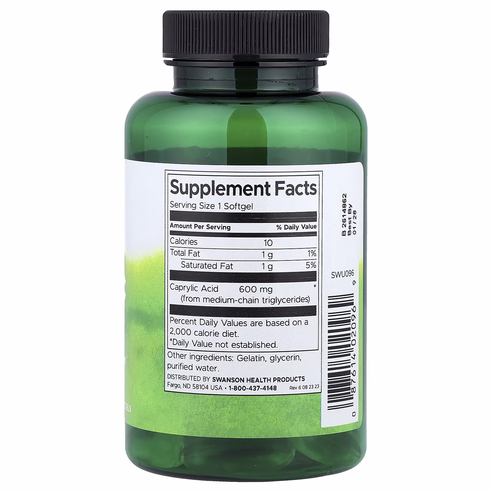 Swanson Caprylic Acid, 600mg - 60 softgels 2 Swanson Vitamins, Caprylic Acid, 600 mg, 60 Softgels