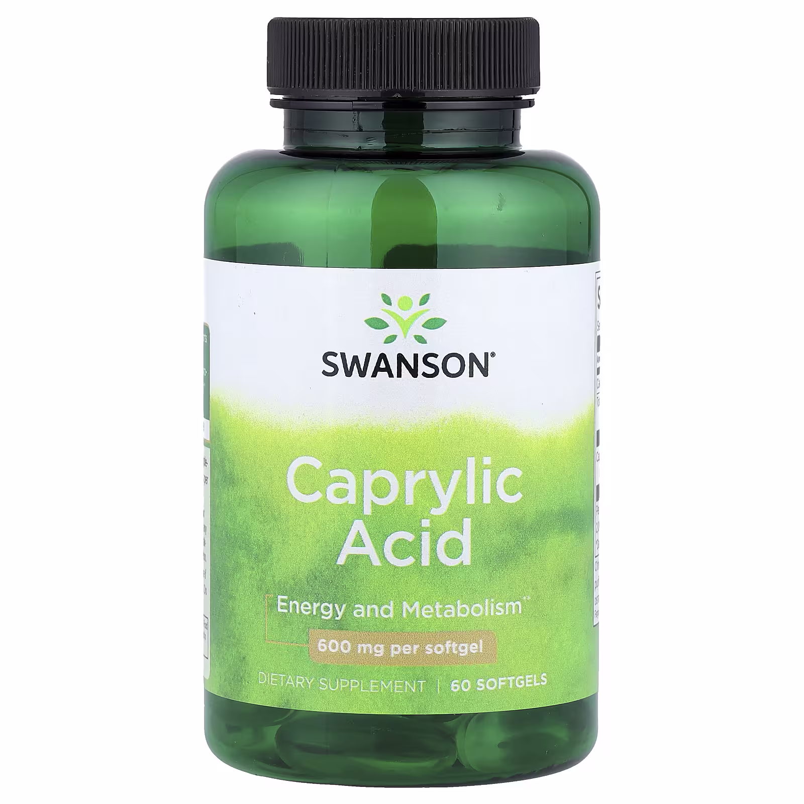 Swanson Caprylic Acid, 600mg - 60 softgels 1 Swanson Vitamins, Caprylic Acid, 600 mg, 60 Softgels