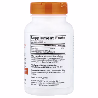 Doctor's Best High Absorption Magnesium - 200mg - 120 tablet 3 Doctor's Best High Absorption Magnesium - 200mg - 120 tablet - Image 2